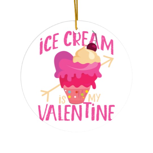 Ice Cream Valentines Day Heart Ceramic Ornaments