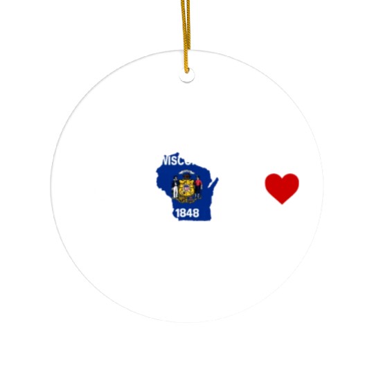 Wisconsin Heartbeat Gift Ceramic Ornaments