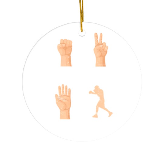 Rock Paper Scissors Nothing Beats Boxing Funny Box Ceramic Ornaments