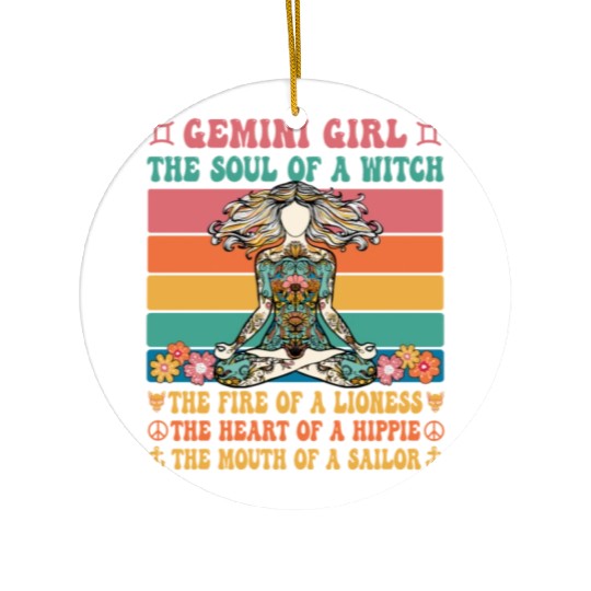 Gemini Girl Astrology Sign Ceramic Ornaments