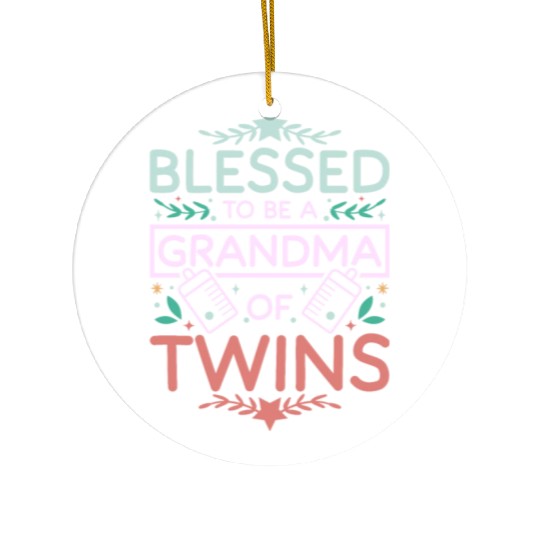 Nana Grandma of twins Ceramic Ornaments