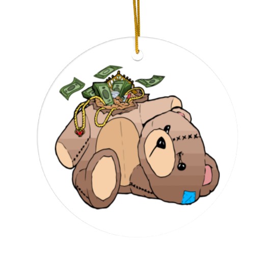 Money Teddy Bear Riches Ceramic Ornaments