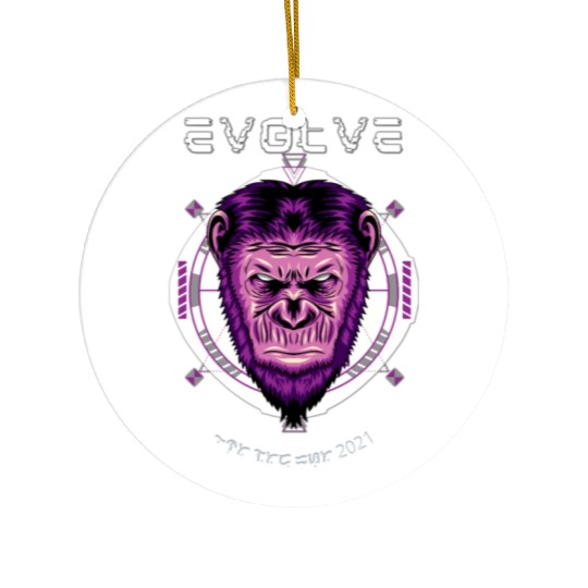 Evolved Monkey #3 Ceramic Ornaments