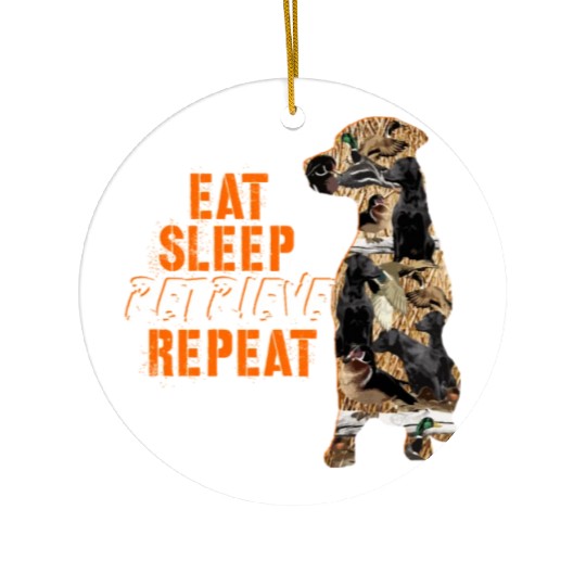 Labrador Retriever Duck Hunting Design Ceramic Ornaments