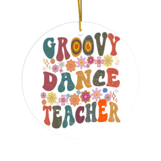 Groovy dance Teacher retro Back To School Ceramic Ornaments