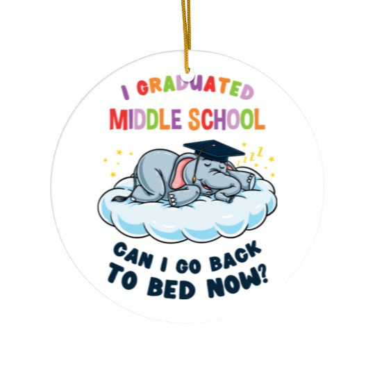 I Graduated Middle School Elephant Graduation Ceramic Ornaments