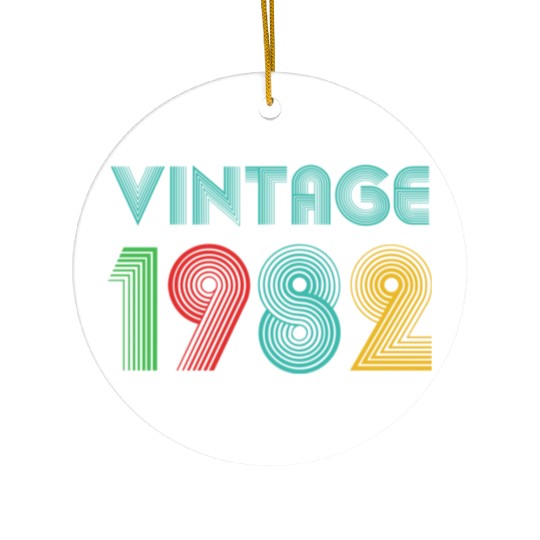 Vintage 1982-Birthday-Retro Ceramic Ornaments