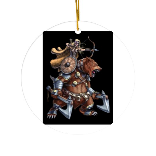 Norse Bear Viking Archer Warrior Ceramic Ornaments