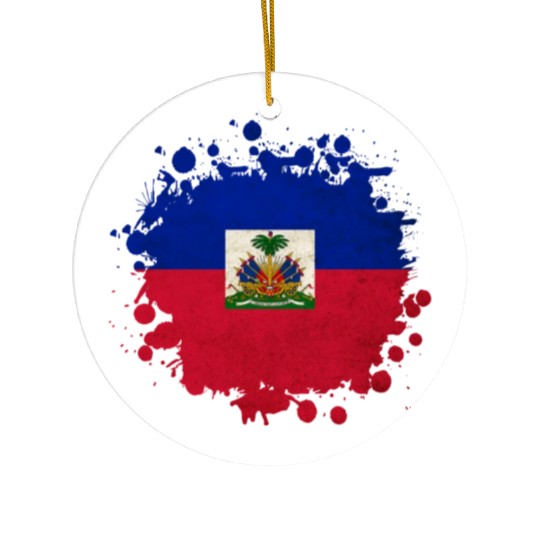 Haiti flags blob Ceramic Ornaments