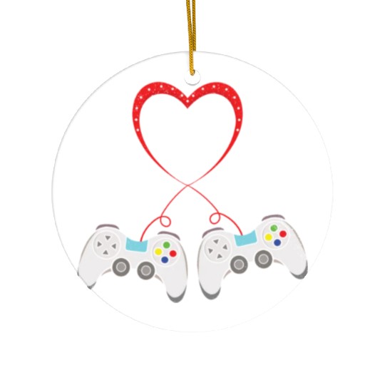 Love Controller Play Video Game Heart Gamer Gaming Ceramic Ornaments
