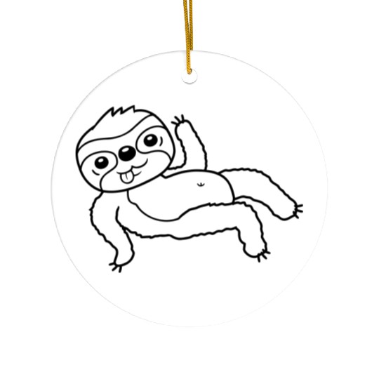 sloth chill lying waving Ceramic Ornaments