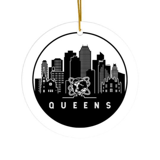 Queens New York Skyline Ceramic Ornaments