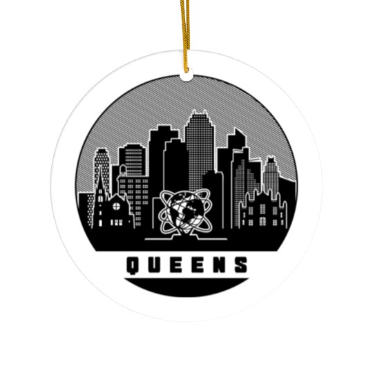 Queens New York Skyline Ceramic Ornaments