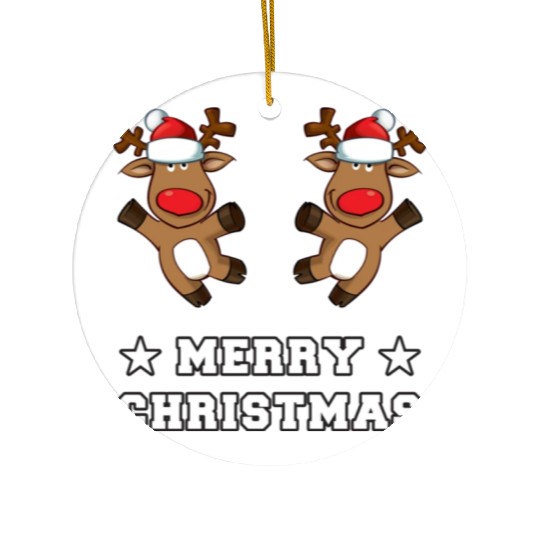 Merry Christams Funny Elf Deer Christmas Ceramic Ornaments