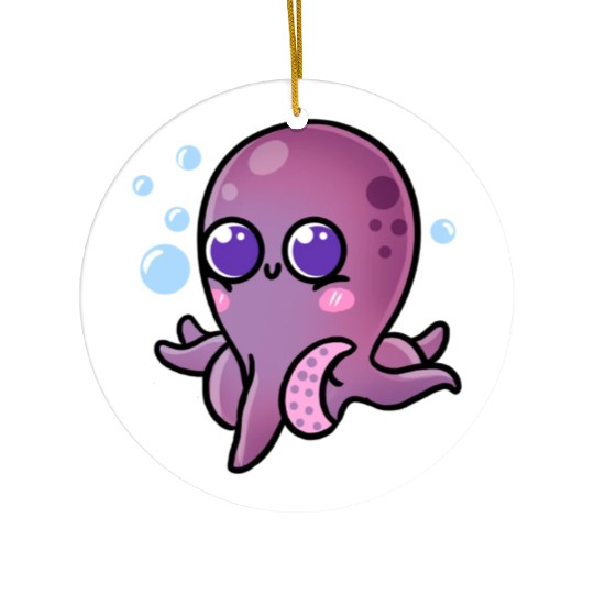 Kawaii Octopus For Octopus Lover Ceramic Ornaments