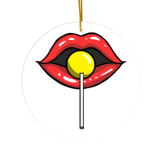 Red Lips Lollipop for Lollipop Lover Ceramic Ornaments