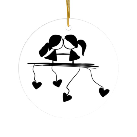 lesbian couple love symbol Ceramic Ornaments