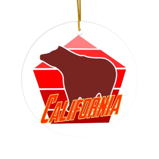 California Bear Flag Ceramic Ornaments