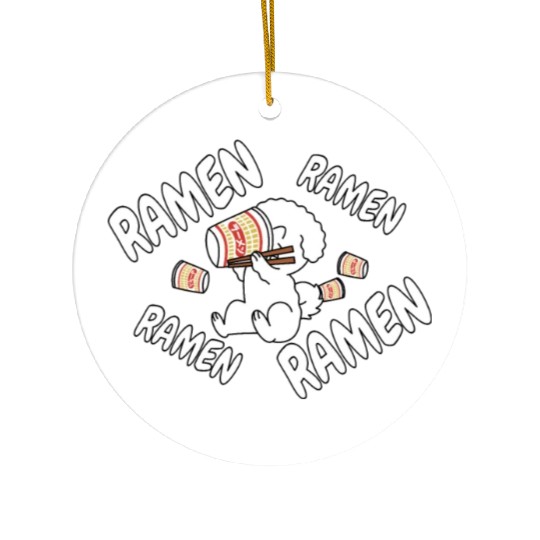 Bichon Frise Instant Ramen Noodles Ceramic Ornaments