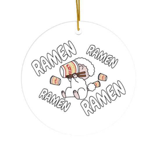 Poodle Instant Ramen Noodles Ceramic Ornaments