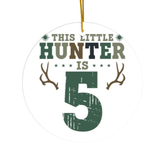Buck Deer Hunting Hunter Kid 5th Ceramic Ornaments