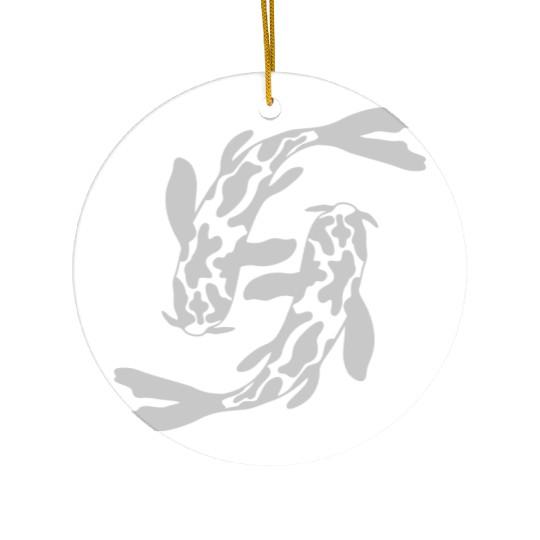 design 2 koi fish Ceramic Ornaments