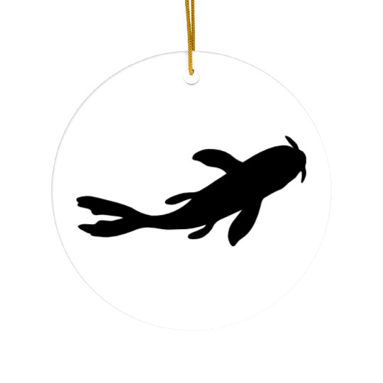 silhouette koi fish nishikigoi Ceramic Ornaments