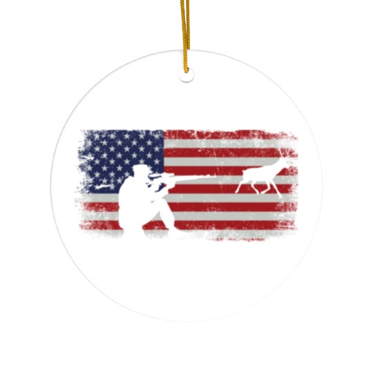 Buck Deer Hunting Hunter Usa Ceramic Ornaments