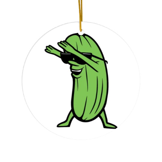 Dabbing Pickle Ceramic Ornaments