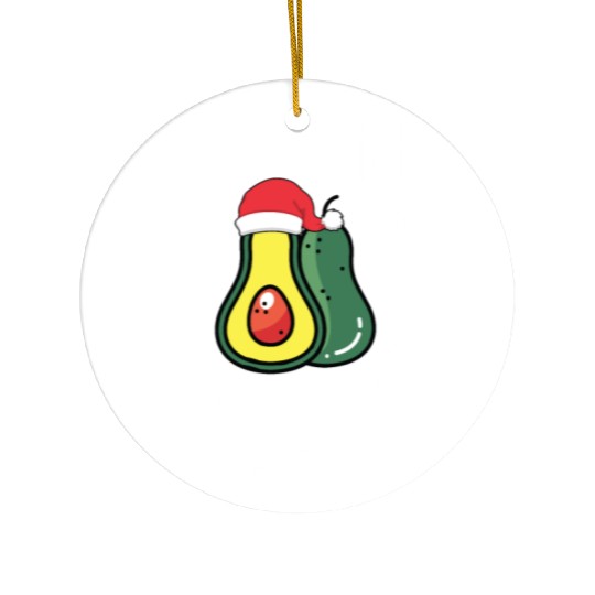 Christmas Guacin Around The Tree Avocado Xmas Ceramic Ornaments