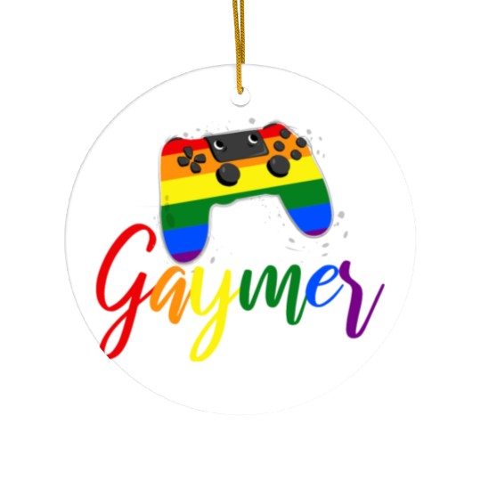 Funny Gaymer Controller Gay Gamer Rainbow LGBT Ceramic Ornaments