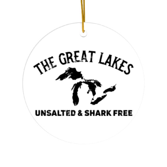 The Great Lakes Unsalted Shark Free Michigan Vinta Ceramic Ornaments