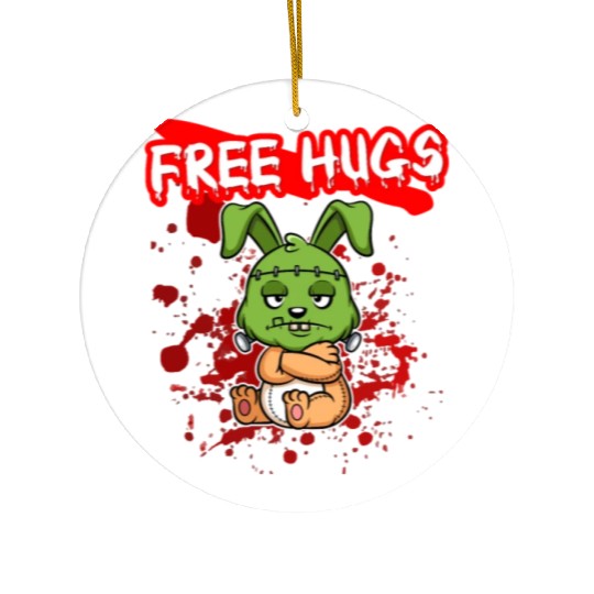 Free Hugs Halloween Sarcasm Scary Creepy Costume Ceramic Ornaments