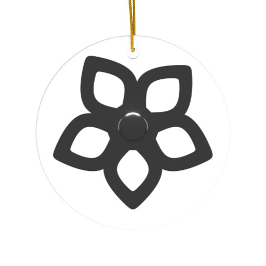 Metallic Silver Abstract Flower Cutout Petals Ceramic Ornaments