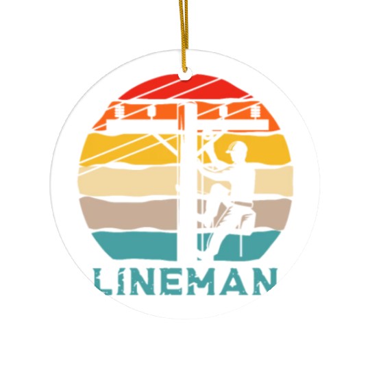 Lineman Retro Vintage Ceramic Ornaments