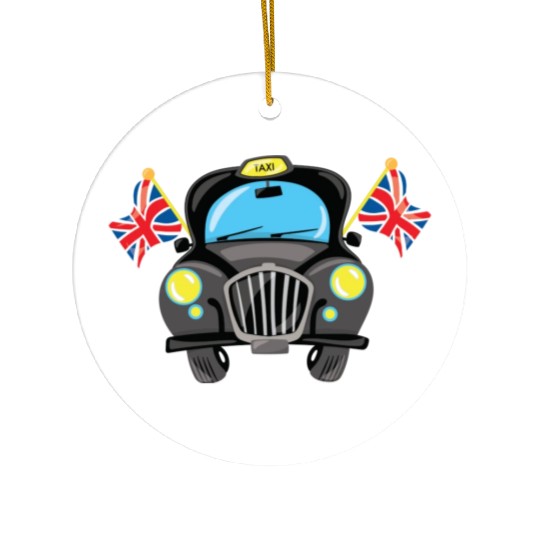 Taxi Hackney the black cab in London Ceramic Ornaments