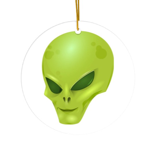 alien , green, skull Ceramic Ornaments