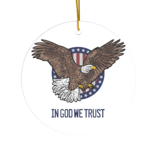 In God We Trust - Bald Eagle - Patriotic Ceramic Ornaments