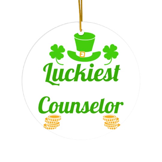 Luckiest School Counselor Ever St. Patrick's Day Ceramic Ornaments