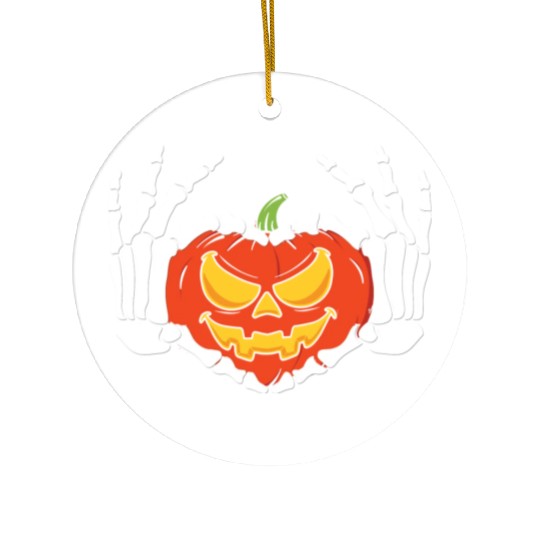 Skeleton Hand Heart Sign Funny Halloween Ceramic Ornaments