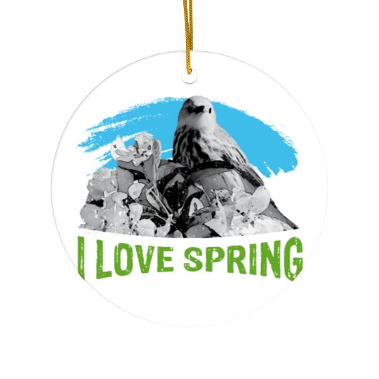 I love SPRING with Eagle Ceramic Ornaments