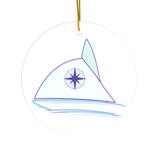 sail boat sailor skipper compass navigation gift Ceramic Ornaments