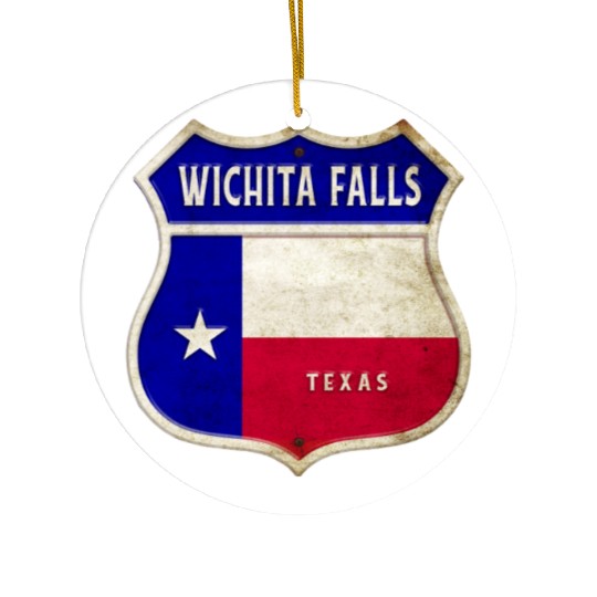 Wichita Falls Texas crest flags design Ceramic Ornaments