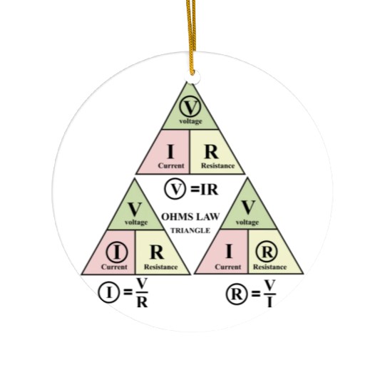 Electrical ohms law Formula Triangle for engineers Ceramic Ornaments