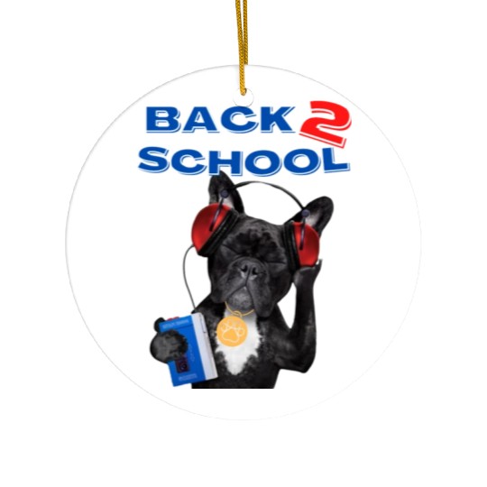 FRENCH BULLDOG BACK 2 SCHOOL aka BACK TO SCHOOL Ceramic Ornaments