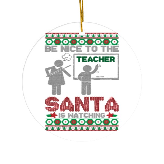 Funny Teacher Ugly Christmas Ceramic Ornaments