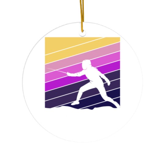 Fencing Sport Duel En Garde Foil Ceramic Ornaments