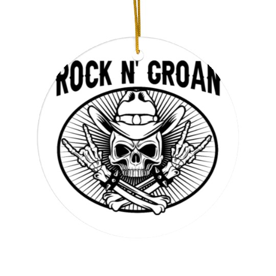 Halloween Cowboy Skeleton Rocker Hand Rock Ceramic Ornaments