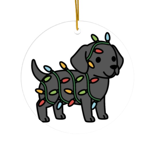 Great Dane Christmas Lights Ceramic Ornaments