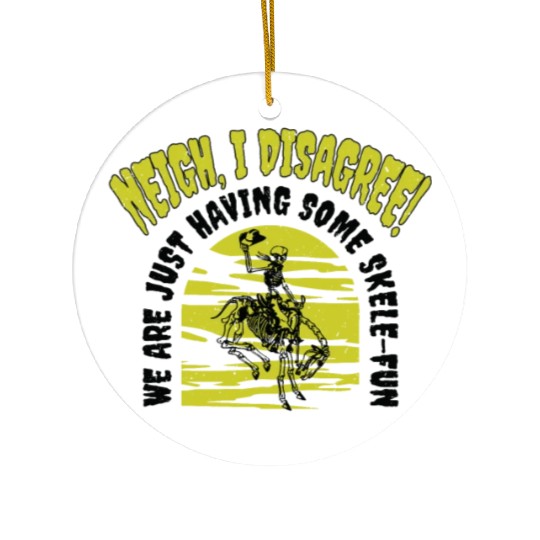 Halloween Cowboy Skeleton Fun Horse Riding Ceramic Ornaments